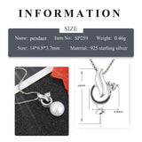 Sterling Silver Pearl Ring Mounting Zircon Jewelry Women Pendant