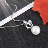 Sterling Silver Pearl Ring Mounting Zircon Jewelry Women Pendant