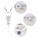 925 Silver Pearl Ring Mounting Zircon Women Pendant Jewelry