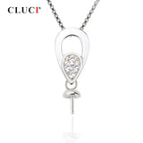925 Silver Pearl Ring Mounting Zircon Women Pendant Jewelry