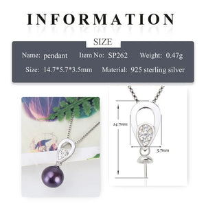 925 Silver Pearl Ring Mounting Zircon Women Pendant Jewelry