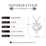 925 Silver Heart Wish Pearl Cage Locket SC105SB