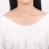 925 Silver Rose Locket Heart Zircon Butterfly Pearl Pendant