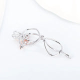 925 Silver Rose Locket Heart Zircon Butterfly Pearl Pendant