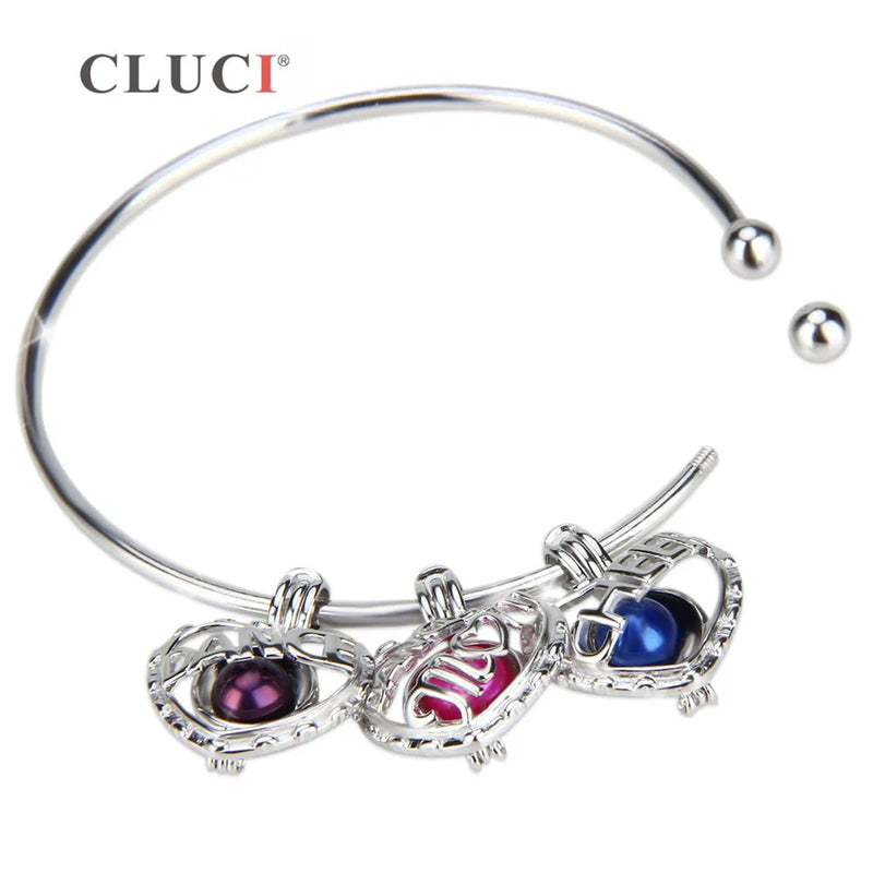 Silver 925 Round Adjustable Bracelet for Women Jewelry Making