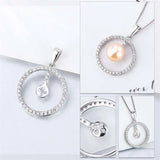 925 Silver Round Zircon Pendant for Necklace SP411