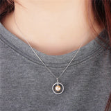 925 Silver Round Zircon Pendant for Necklace SP411