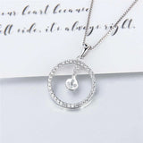 925 Silver Round Zircon Pendant for Necklace SP411