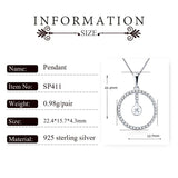 925 Silver Round Zircon Pendant for Necklace SP411