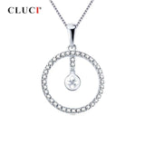 925 Silver Round Zircon Pendant for Necklace SP411