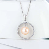 925 Silver Round Zircon Pendant for Necklace SP411
