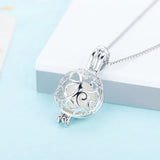 925 Silver Star Ball Pearl Locket Cage Pendant for Women