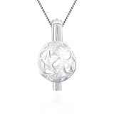 925 Silver Star Ball Pearl Locket Cage Pendant for Women