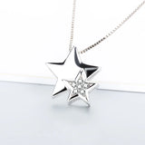 925 Silver Star Pendant with Zircon for Necklace Jewelry Making