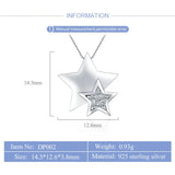 925 Silver Star Pendant with Zircon for Necklace Jewelry Making
