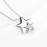 925 Silver Star Pendant with Zircon for Necklace Jewelry Making