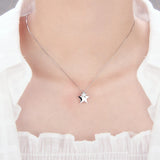 925 Silver Star Pendant with Zircon for Necklace Jewelry Making