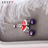 925 Sterling Silver Zircon Red Christmas Pendant for Women SP377SB