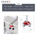 925 Sterling Silver Zircon Red Christmas Pendant for Women SP377SB