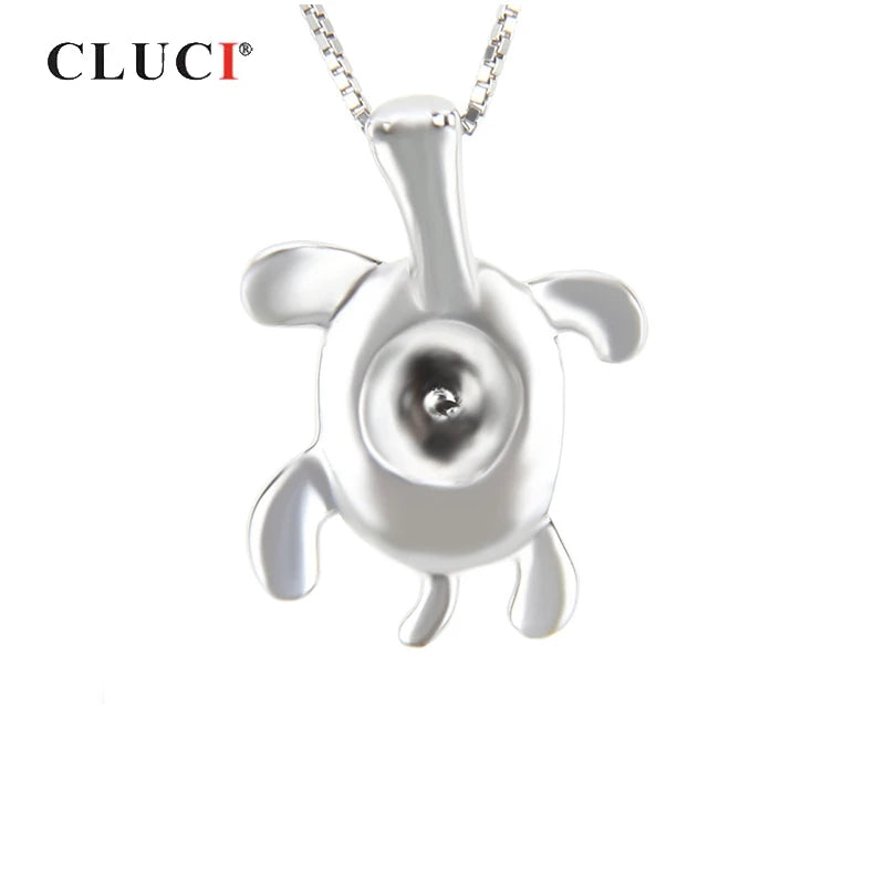 925 Silver Turtle Pearl Pendant Mounting Charm for Necklace SP019SB
