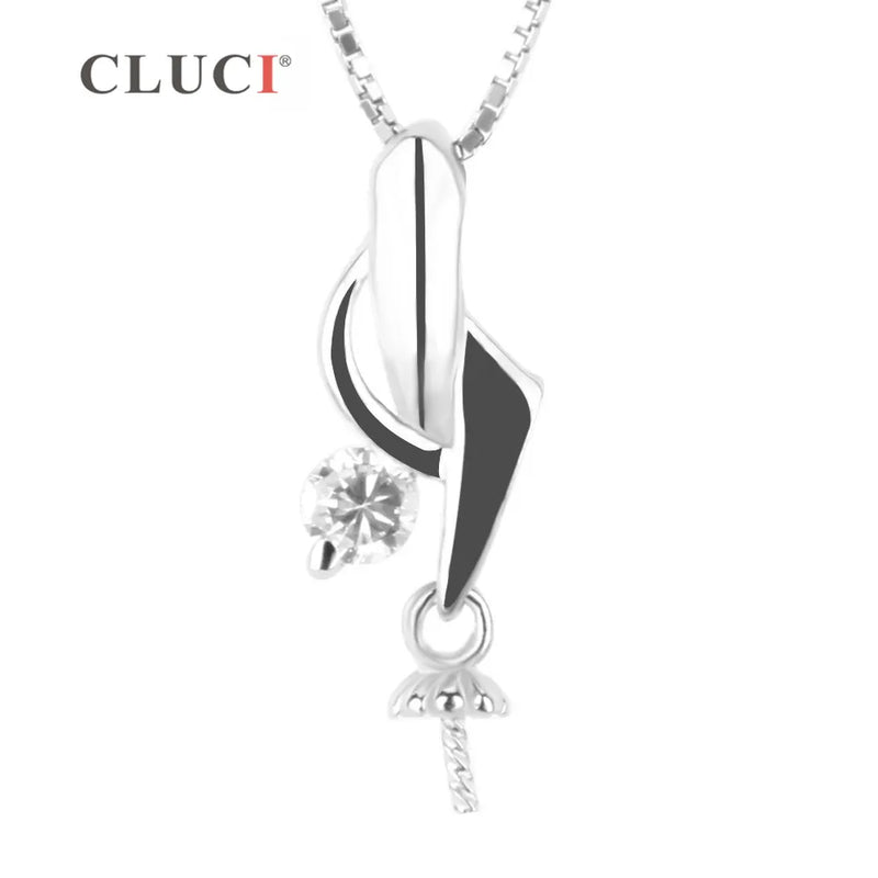 Silver 925 Twised Charmd Pendant Sterling Silver Zircon Pendant