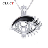 Vintage Eye Pearl Locket 925 Silver Pendant