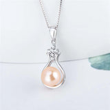 925 Silver Zircon Pearl Water Drop Pendant SP410SB