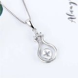 925 Silver Zircon Pearl Water Drop Pendant SP410SB
