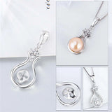 925 Silver Zircon Pearl Water Drop Pendant SP410SB