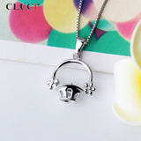 Silver 925 Flower Basket Love Pendant Necklace SP358SB-1