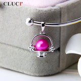 Silver 925 Flower Basket Love Pendant Necklace SP358SB-1