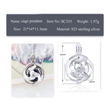 Shamrock Flower Pendant Silver 925 Zicron Cage Women