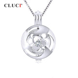 Shamrock Flower Pendant Silver 925 Zicron Cage Women