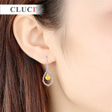 925 Silver Zircon Water Drop Earrings for Women SE112SB