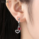 925 Silver Zircon Heart-Shaped Pearl Earrings Mounting Jewelry