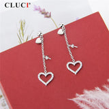 925 Silver Zircon Heart-Shaped Pearl Earrings Mounting Jewelry