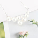 925 Silver Zircon Pearl Pendant Necklace Mounting Wedding Jewelry SN052SB