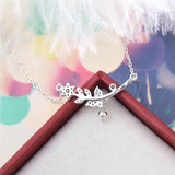 925 Silver Zircon Pearl Pendant Necklace Leaf Pendant SN049SB