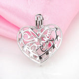 Silver Heart Shaped Cage Pendant 925 Sterling Silver SC252SB