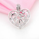 Silver Heart Shaped Cage Pendant 925 Sterling Silver SC252SB