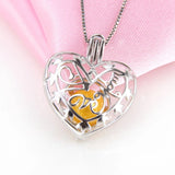Silver Heart Shaped Cage Pendant 925 Sterling Silver SC252SB