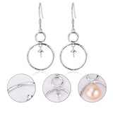 925 Silver Big Round Pearl Earring Mounting SE137SB