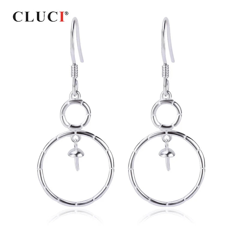 925 Silver Big Round Pearl Earring Mounting SE137SB