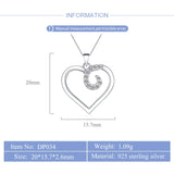 Heart Charms Pendant with Zircon 925 Sterling Silver Romantic Gift