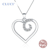 Heart Charms Pendant with Zircon 925 Sterling Silver Romantic Gift