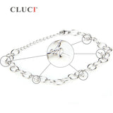 Silver 925 Bracelet with Pearl Charms for Women SB037SB