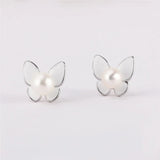 925 Silver Butterfly Earrings Women Wedding Sterling Silver SE159SB