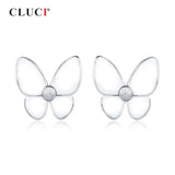 925 Silver Butterfly Earrings Women Wedding Sterling Silver SE159SB