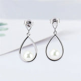 925 Silver Oval Earrings Wedding Pearl Ring Mounting SE152SB
