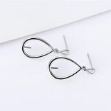 925 Silver Oval Earrings Wedding Pearl Ring Mounting SE152SB